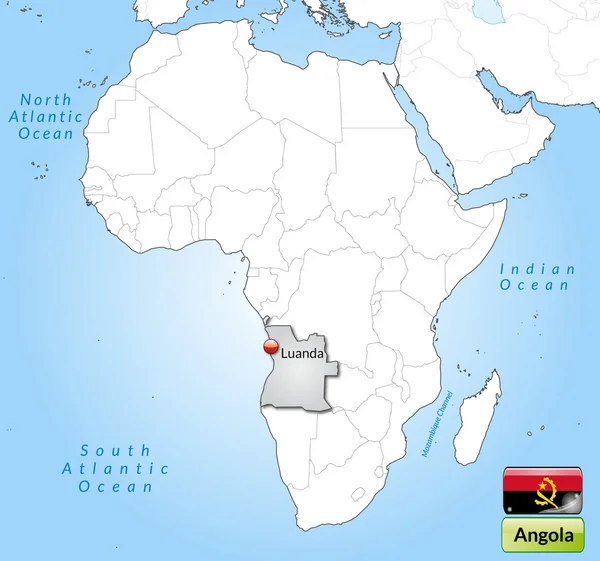 O mapa de angola — Vetor de Stock