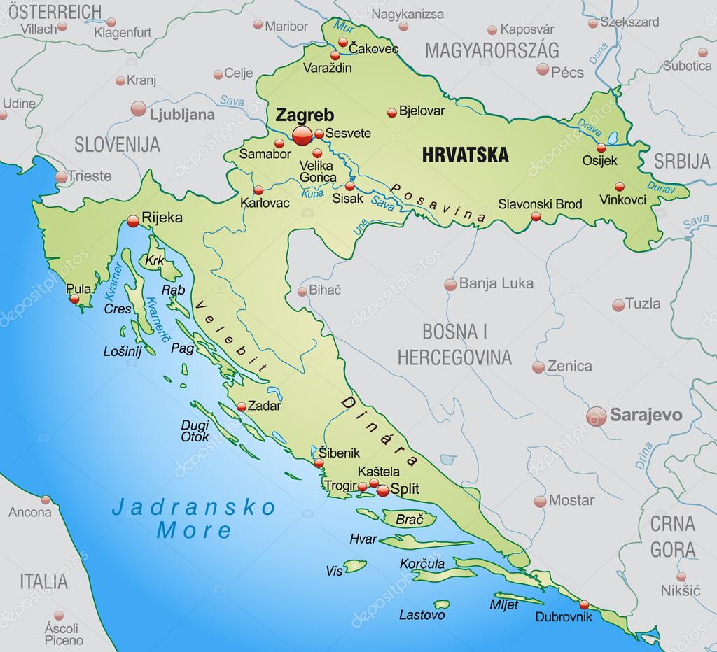 chorvatsko mapa Mapa Chorvatsko — Stock Vektor © artalis #40920767 chorvatsko mapa