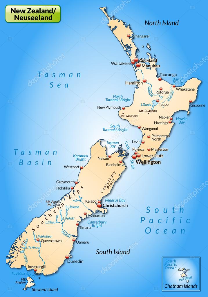 Karta över Nya Zeeland | Karta