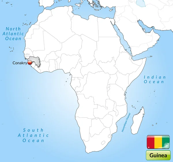 Mapa online de Guinea — Vector de stock