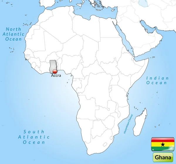 Mapa z Ghany — Stockový vektor