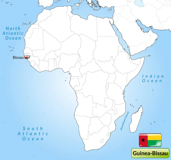 El mapa de Guinea Bissau — Vector de stock