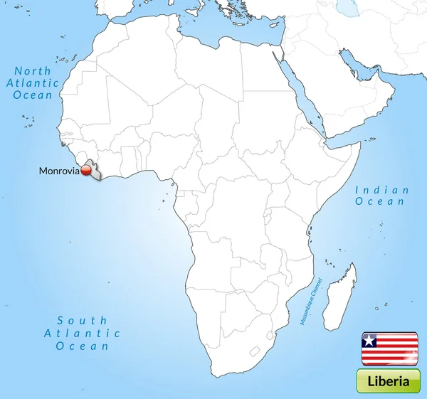 La mappa di Liberia — Vettoriale Stock