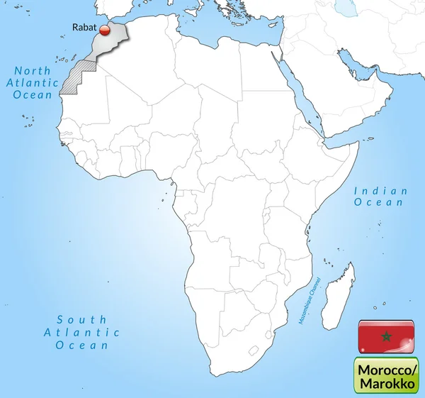 Karta över Marocko — Stock vektor