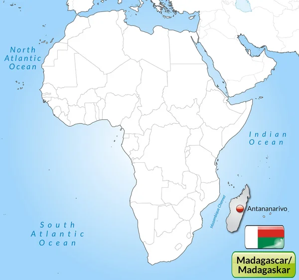 Mapa Madagaskar — Wektor stockowy