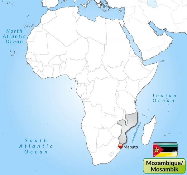Kaart van mozambique — Stockvector