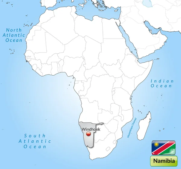 La mappa di Namibia — Vettoriale Stock