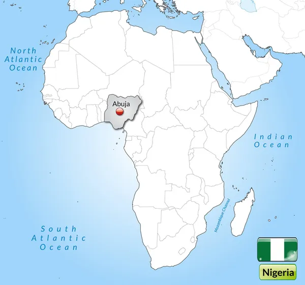 Mapa online de Nigeria — Archivo Imágenes Vectoriales