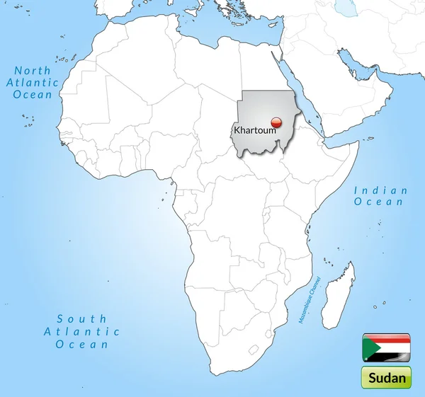 El mapa de sudan — Vector de stock