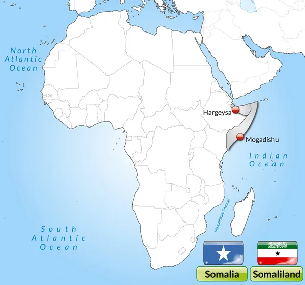 El mapa de Somalia — Vector de stock