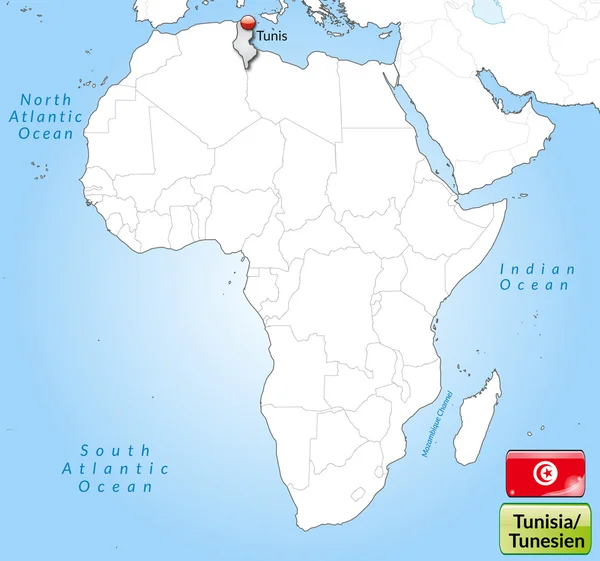 Mapa de tunisia — Archivo Imágenes Vectoriales