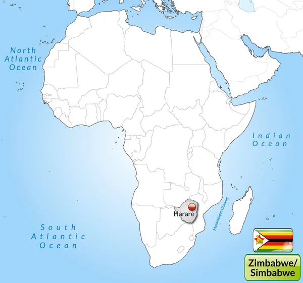 Mapa online de Zimbabue — Vector de stock
