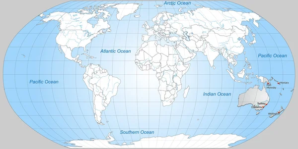 La mappa di Australia — Vettoriale Stock