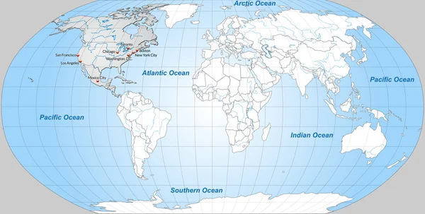 Mapa Severní Ameriky — Stockový vektor