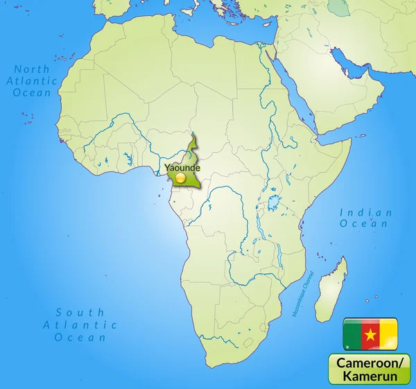 Mapa Kamerun — Wektor stockowy