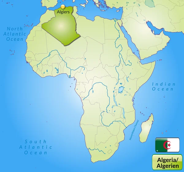 Mapa de algeria — Vetor de Stock