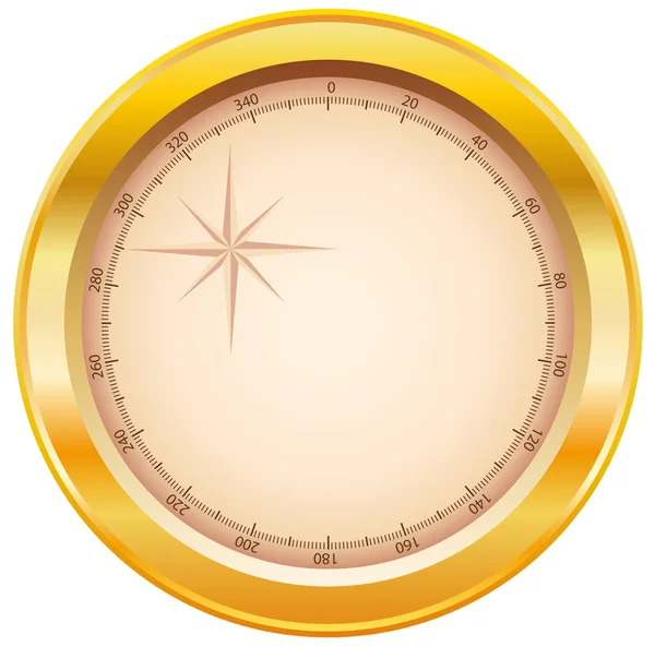 Kompas zobrazit ve zlatě — Stockový vektor