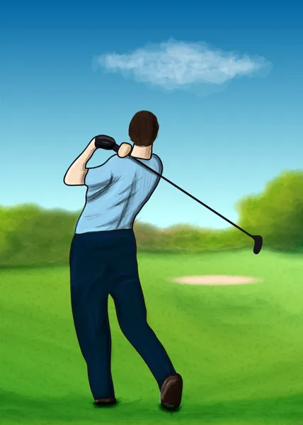 En el campo de golf — Vector de stock