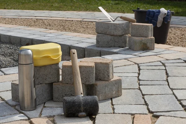 Frühstück auf der Baustelle — Stockfoto