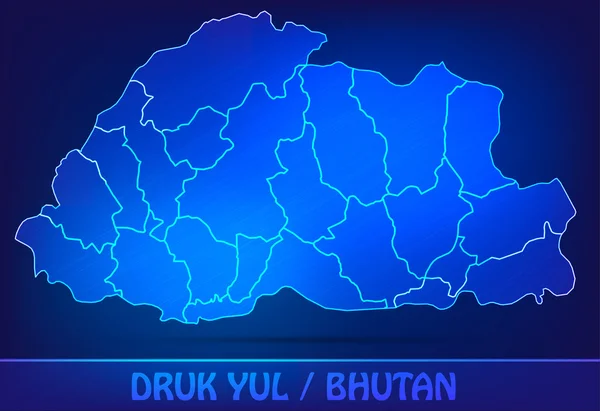 Karte von bhutan — Stockvektor