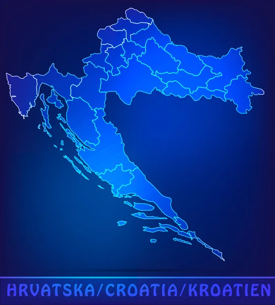 クロアチア地図 — ストックベクタ