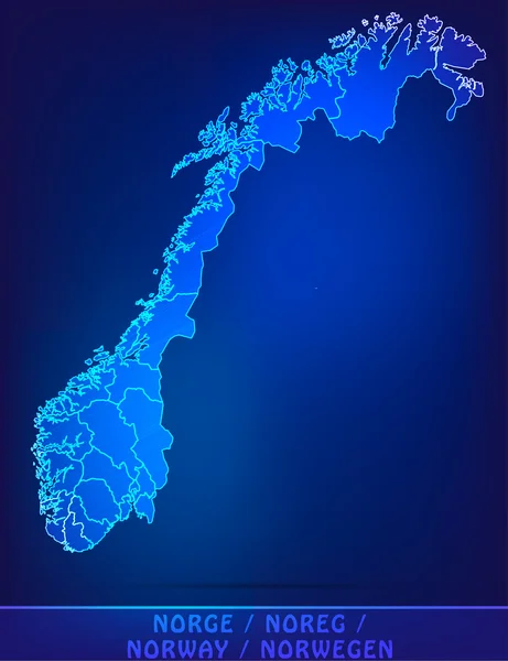Norveç Haritası — Stok Vektör