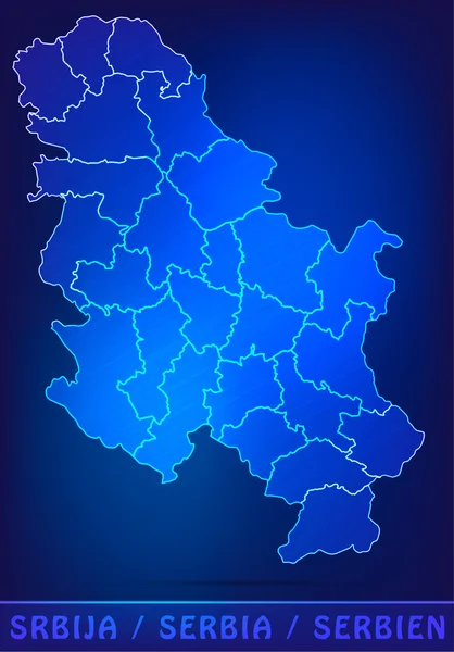 Landkarte Serbiens — Stockvektor