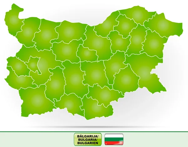 Mapa Bulharska — Stockový vektor
