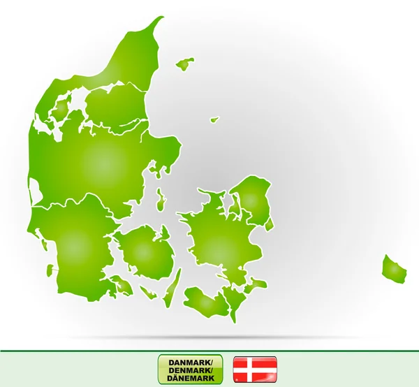 덴마크의 지도 — 스톡 벡터