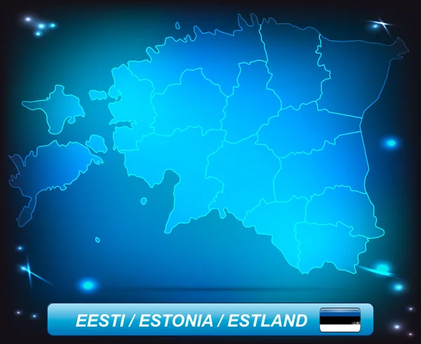 エストニア地図 — ストックベクタ