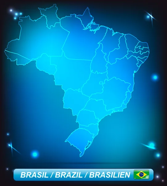 Mapa online de Brasil — Vector de stock