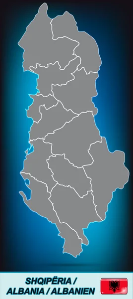 アルバニア地図 — ストックベクタ