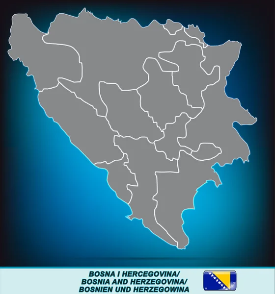 Mappa della Bosnia-Erzegovina — Vettoriale Stock