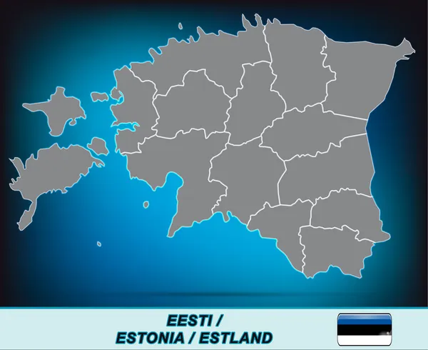 Mapa Estonska — Stockový vektor