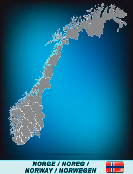 Mapa da Noruega — Vetor de Stock