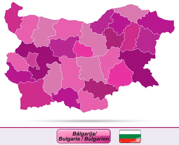 La mappa di Bulgaria — Vettoriale Stock
