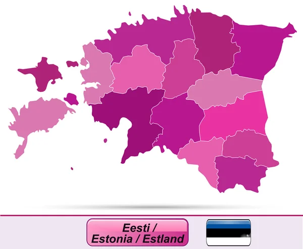 Karta över Estland — Stock vektor