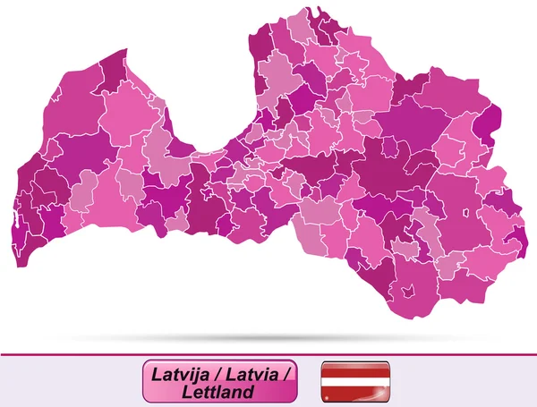 Mapa Lotyšska — Stockový vektor