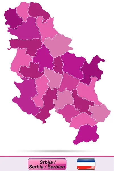 Χάρτης της Σερβίας — Διανυσματικό Αρχείο