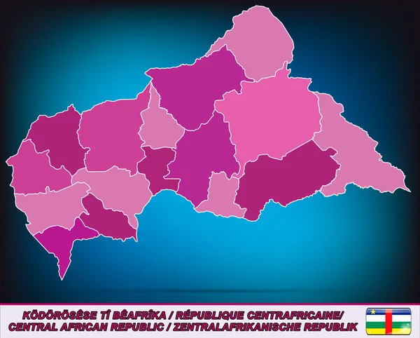 Mapa Středoafrické republiky — Stockový vektor