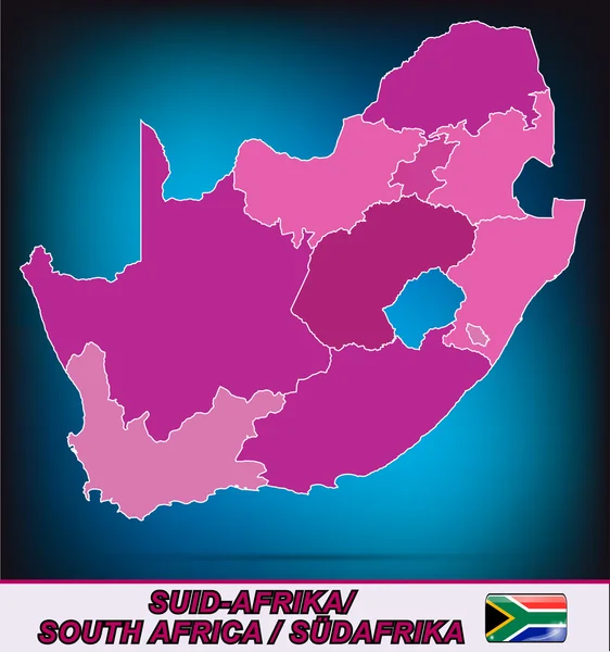 Güney Afrika haritası — Stok Vektör