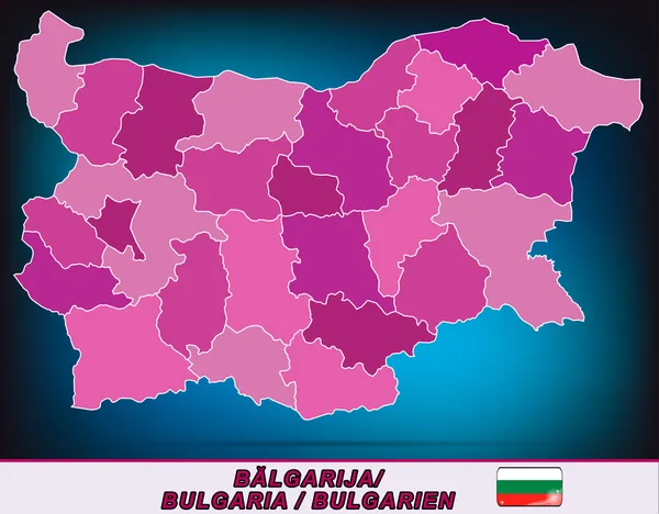 El mapa de Bulgaria — Vector de stock