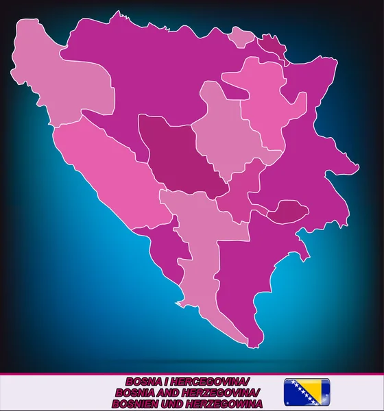 Karte von Bosnien und Herzegowina — Stockvektor