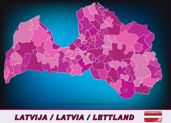 Kaart van Letland — Stockvector