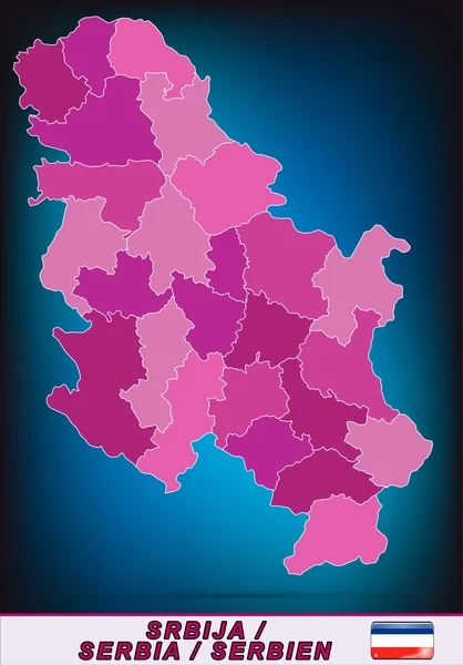 Kaart van Servië — Stockvector