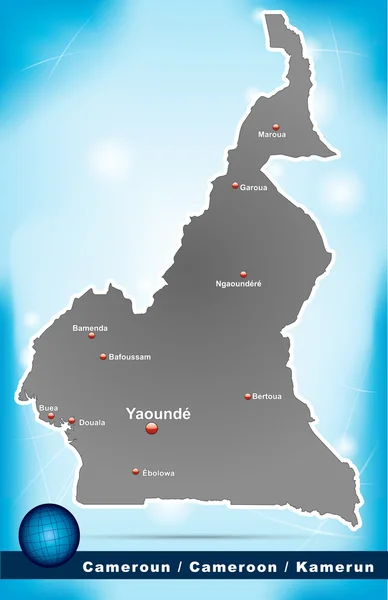 匹配的喀麦隆电子地图 — 图库矢量图片