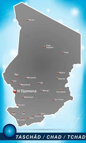 Kaart van Tsjaad — Stockvector