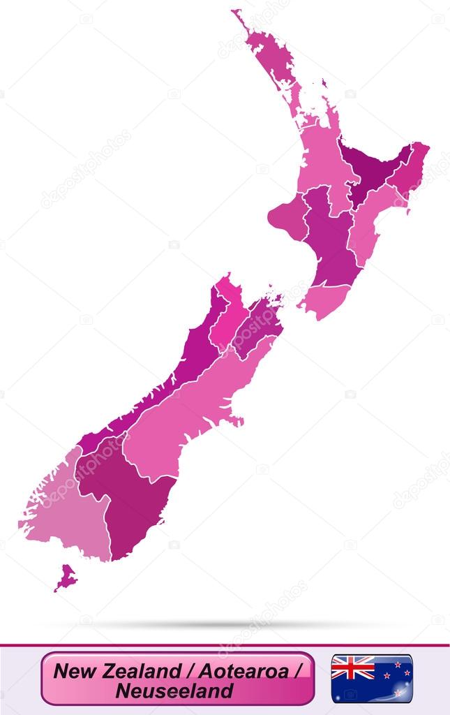 Map of new zealand