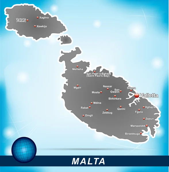Kaart van malta — Stockvector