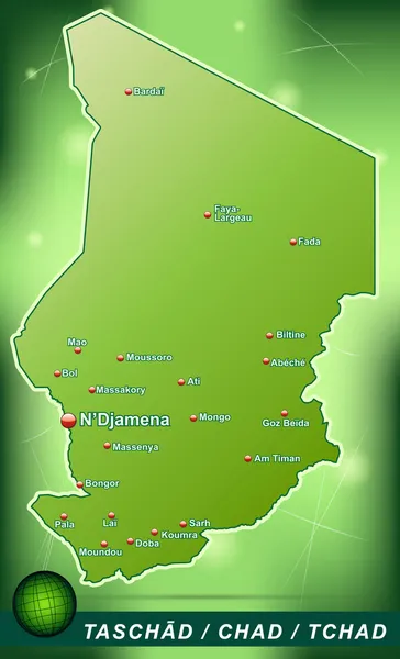 La mappa di Ciad — Vettoriale Stock